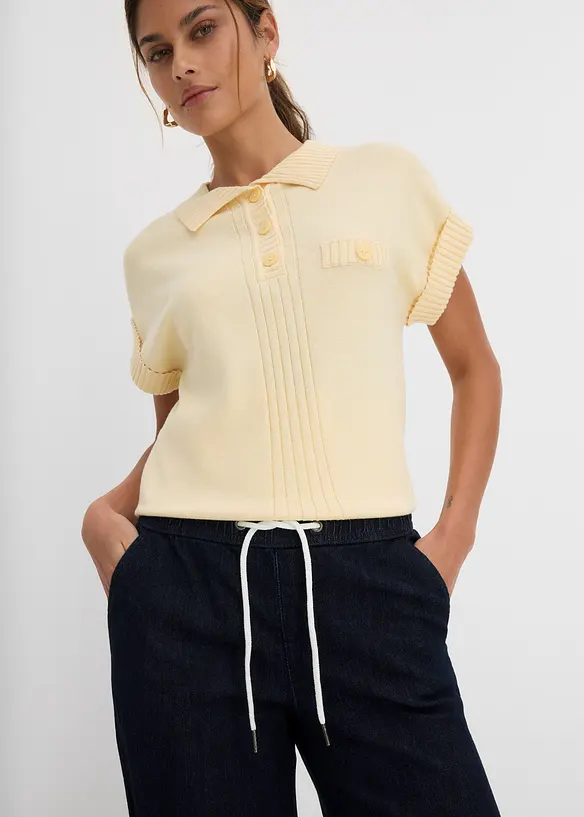 Strečov&eacute; dž&iacute;ny Wide Leg, Mid Waist, bonprix