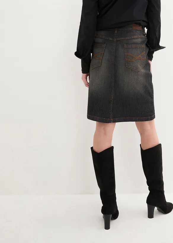 Strečov&aacute; dž&iacute;nov&aacute; sukně, bonprix