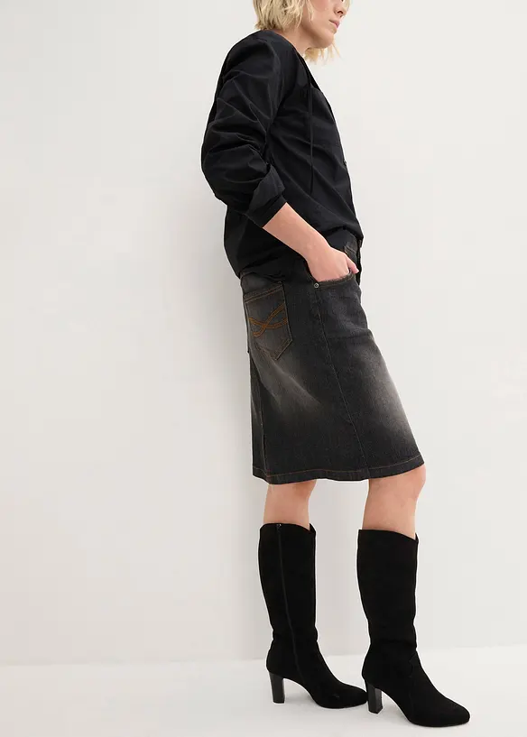 Strečov&aacute; dž&iacute;nov&aacute; sukně, bonprix