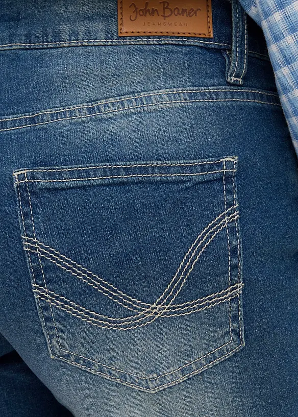 Dž&iacute;nov&eacute; &scaron;ortky Slim Fit, Mid Waist (2 ks v balen&iacute;), bonprix