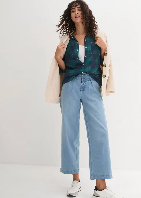 Kostkovan&aacute; ko&scaron;ilov&aacute; halenka z čist&eacute; bavlny, bonprix