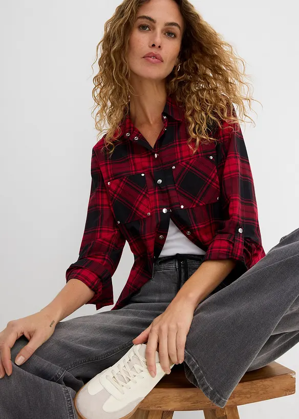 Kostkovan&aacute; ko&scaron;ilov&aacute; halenka z čist&eacute; bavlny, bonprix