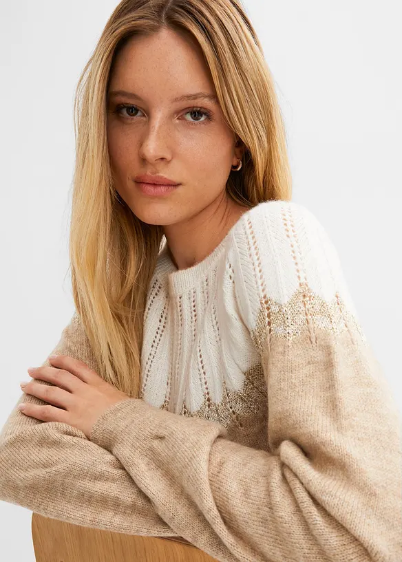 Ažurov&yacute; svetr, bonprix