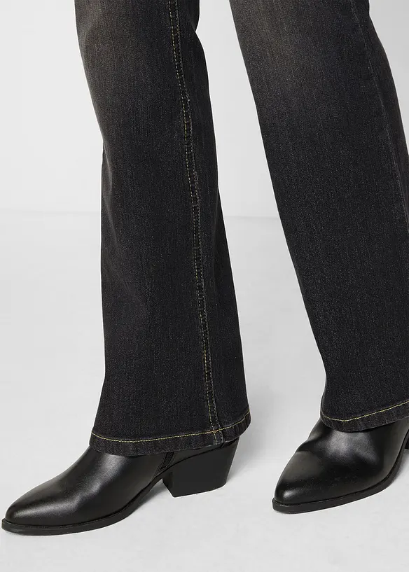 Pohodln&eacute; strečov&eacute; dž&iacute;ny Bootcut, Mid Waist, bonprix