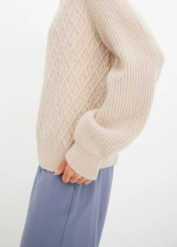 Pleten&yacute; kab&aacute;tek s cop&aacute;nkov&yacute;m vzorem, bonprix