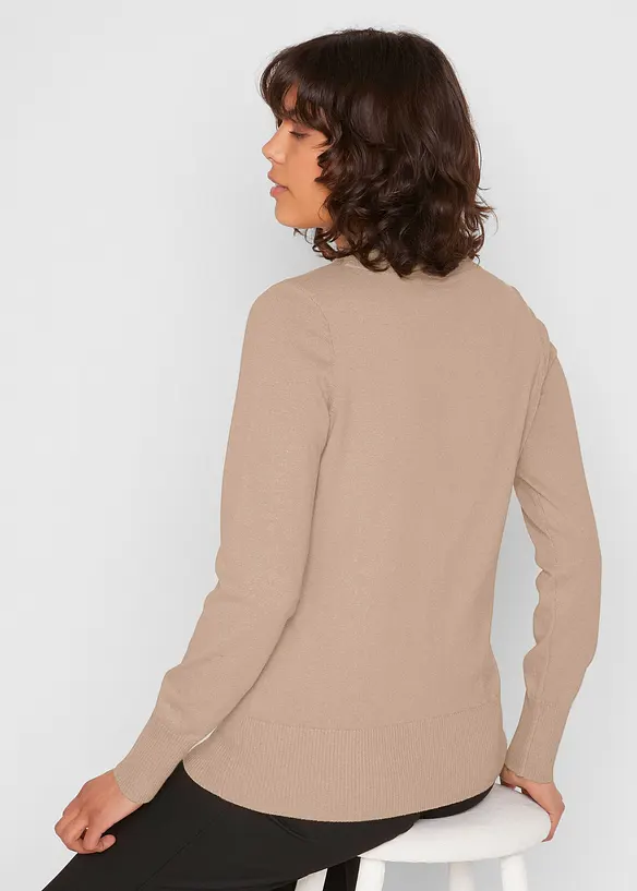 Z&aacute;kladn&iacute; svetr se stoj&aacute;čkem a s recyklovanou bavlnou, bonprix