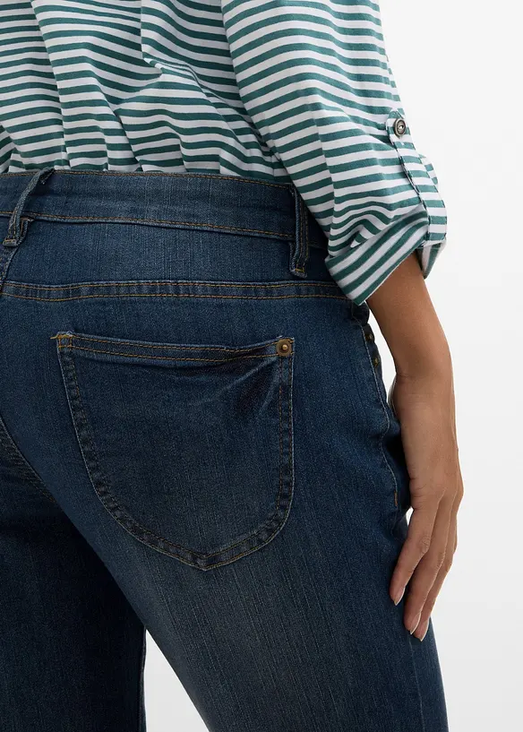 Strečov&eacute; dž&iacute;ny Straight, Mid Waist, bonprix