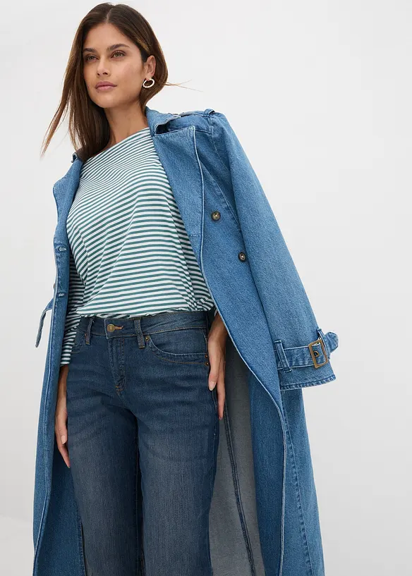 Strečov&eacute; dž&iacute;ny Straight, Mid Waist, bonprix