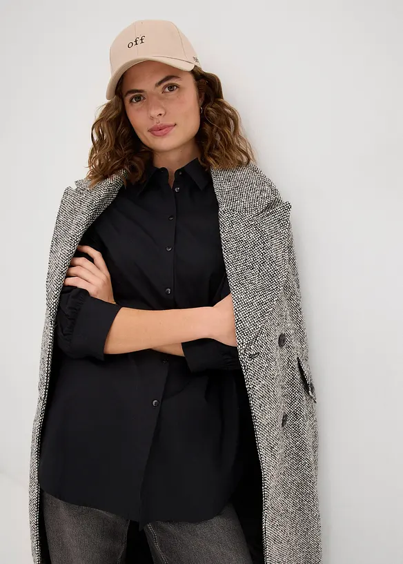 Bavlněn&aacute; oversize ko&scaron;ile s 3/4 ruk&aacute;vem, bonprix