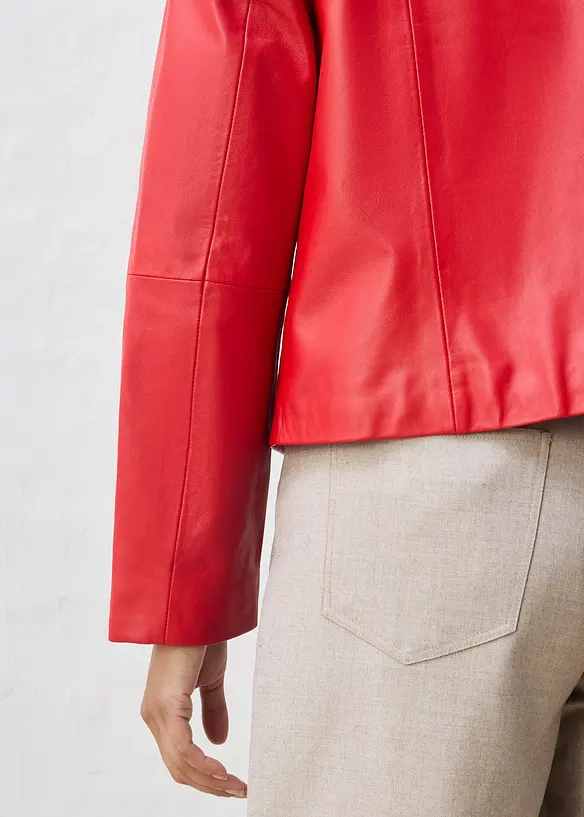 Kr&aacute;tk&aacute; kožen&aacute; bunda z nappa jehnětiny, bonprix