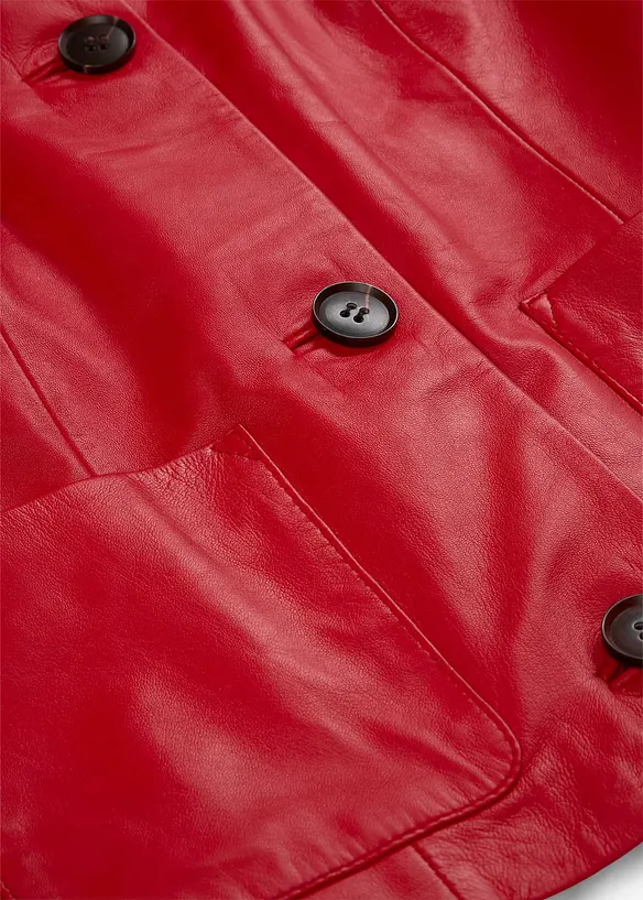 Kr&aacute;tk&aacute; kožen&aacute; bunda z nappa jehnětiny, bonprix