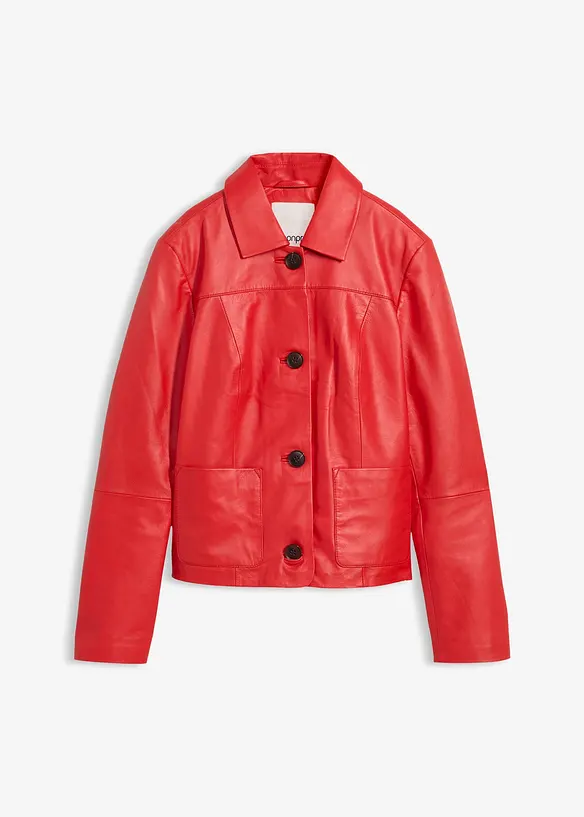 Kr&aacute;tk&aacute; kožen&aacute; bunda z nappa jehnětiny, bonprix