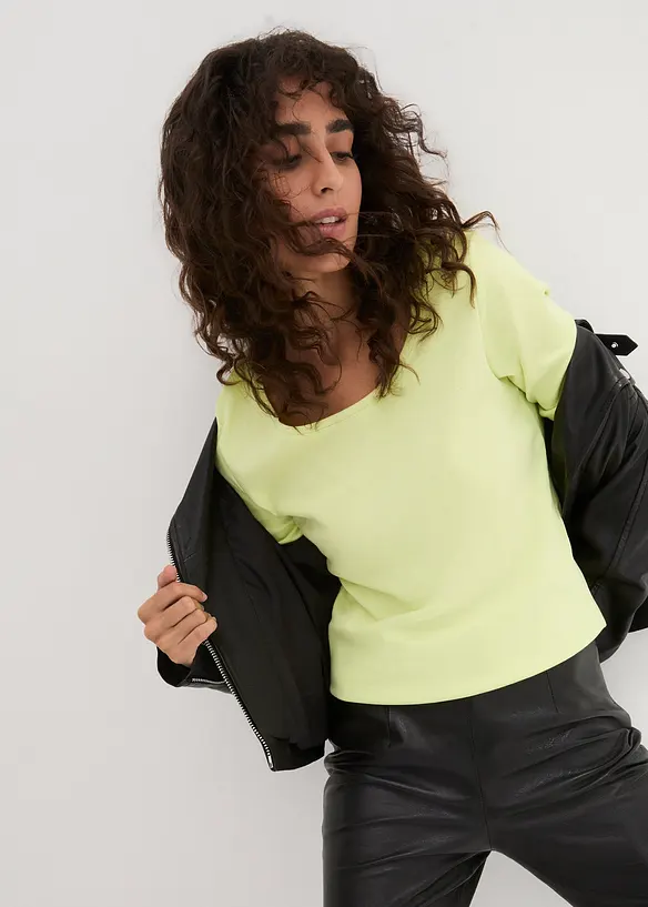 Tričko s dlouh&yacute;m ruk&aacute;vem, z čist&eacute; organick&eacute; bavlny, bonprix