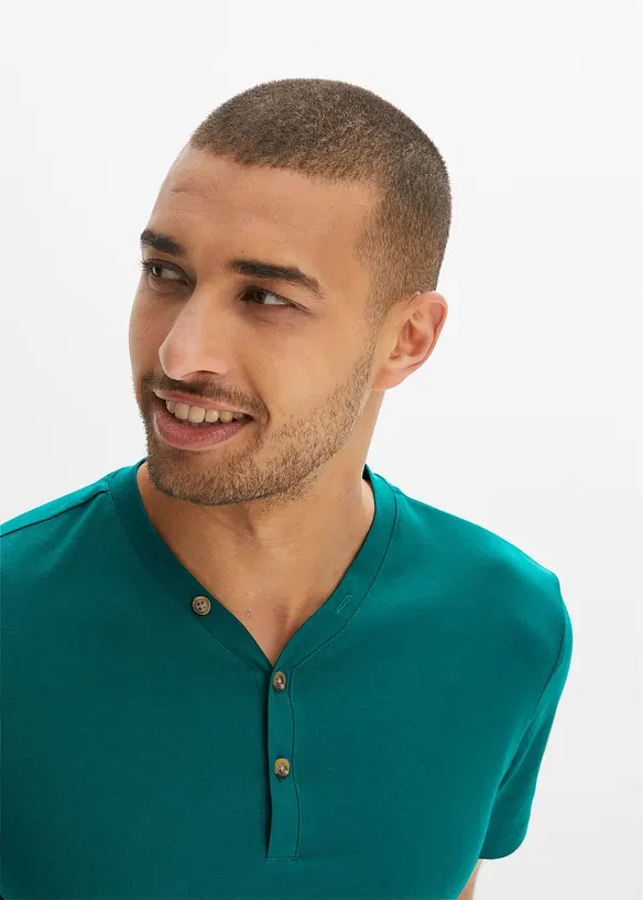 Henley tričko z čist&eacute; organick&eacute; bavlny (2 ks v balen&iacute;), bonprix