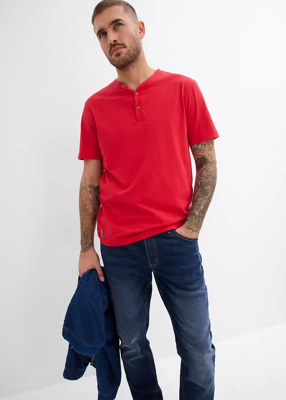 Henley tričko z čist&eacute; organick&eacute; bavlny (2 ks v balen&iacute;), bonprix