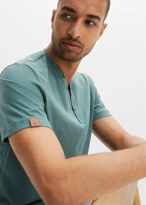 Henley tričko z čist&eacute; organick&eacute; bavlny (2 ks v balen&iacute;), bonprix