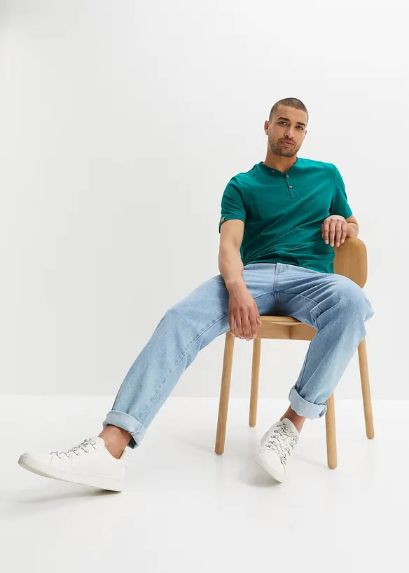 Henley tričko z čist&eacute; organick&eacute; bavlny (2 ks v balen&iacute;), bonprix