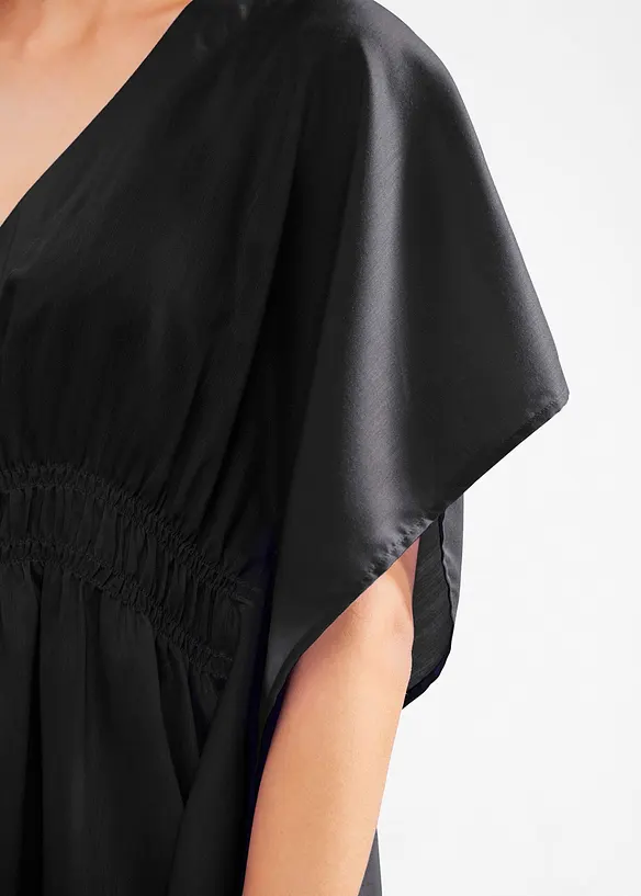 Průhledn&aacute; pl&aacute;žov&aacute; tunika s v&yacute;střihem do V, bonprix