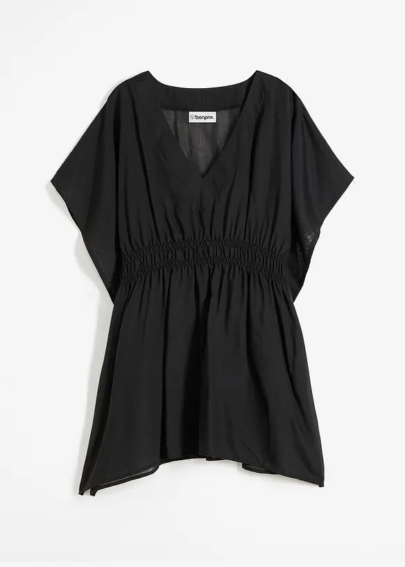 Průhledn&aacute; pl&aacute;žov&aacute; tunika s v&yacute;střihem do V, bonprix