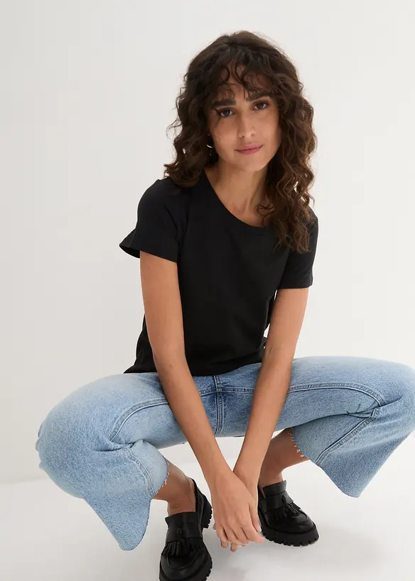 Tričko s kulat&yacute;m v&yacute;střihem (5 ks v balen&iacute;), bonprix