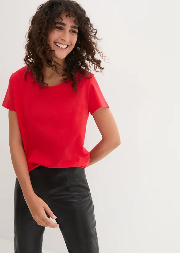 Tričko s kulat&yacute;m v&yacute;střihem (5 ks v balen&iacute;), bonprix