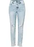Džíny Mom s obnošenými efekty, High Waist, bonprix
