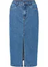Dlouhá džínová sukně s rozparkem, z materiálu Positive Denim #1 Fabric, bonprix