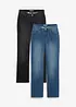 Straight džíny Mid Waist, (2 ks v balení), bonprix