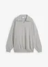 Oversize mikina s výstřihem do V a límcem polo, bonprix