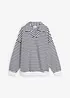 Oversize mikina s výstřihem do V a límcem polo, bonprix