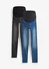 Těhotenské jeggings s bavlnou (2 ks), Skinny, bonprix