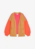 Oversized pletený kabátek ve vzhledu Color Blocking, bonprix
