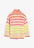 Oversize svetr s neonovými pruhy, bonprix