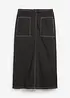 Džínová midi sukně, Mid Waist, bonprix