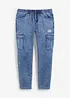 Strečové cargo džíny bez zapínání, Regular Fit, Tapered, bonprix