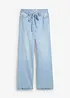 Džíny Wide Leg, Mid Waist, s opaskem, bonprix