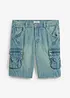 Cargo džínové bermudy, Regular Fit, bonprix