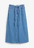 Džínová midi sukně, Mid Waist, Super Soft, bonprix