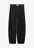 Džíny Barrel s páskem, Mid Waist, bonprix