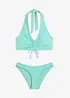 Bikiny s ramínkem kolem krku a nařasením (2dílná souprava), bonprix