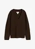 Pletený svetr s výstřihem do V, bonprix