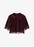 Sametové triko s krajkou, bonprix