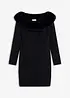 Pletené šaty s lemem z umělé kožešiny, bonprix