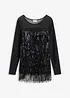 Tričko s dlouhým rukávem a pajetkovými třásněmi, bonprix