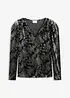 Tričko s dlouhým rukávem, ze sametu s vypalovaným vzorem, bonprix
