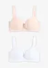 Vyztužená podprsenka s kosticemi a s organickou bavlnou (2ks v balení), bonprix