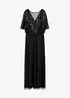 Maxi šaty z jemného tylu, s výšivkou s flitry, bonprix