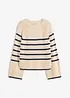 Svetr s proužky v kontrastní barvě, bonprix