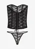 Korzet a kalhotky tanga z krajky (2dílná souprava), bonprix