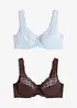 Zmenšovací podprsenka s polstrovanými ramínky (2 ks v balení), bonprix